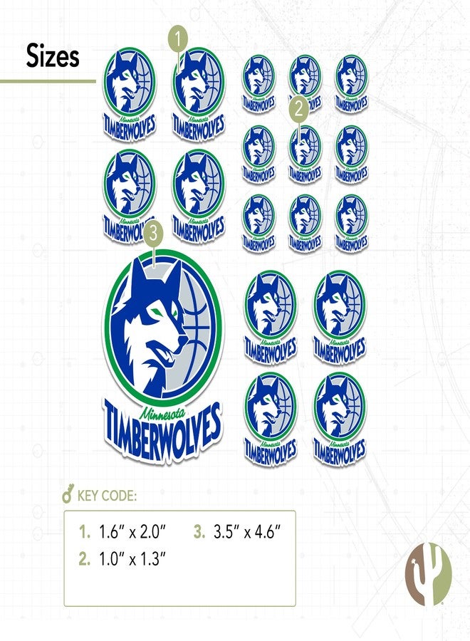 Desert Cactus Minnesota Timberwolves Sticker NBA Officially Licensed Vinyl Decal Laptop Water Bottle Car Scrapbook (Vintage Sheet) - Image 3