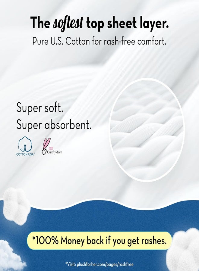 Plush Ultra-Thin 10 XXXL - 410mm All Night Sanitary Pads For Women | Super Absorbent, Heavy Flow & Rash Free | Pure U.S. Cotton Sanitary Napkins With Free Disposable Pouch | Toxin & Fragrance-free - Image 4