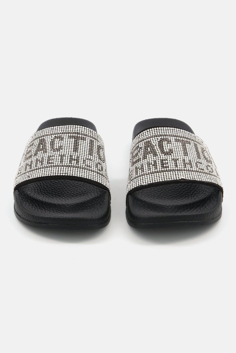 Reaction by Kenneth Cole Kids Girl Jewel Slip On Embellished Slipper, Black  - Image 3
