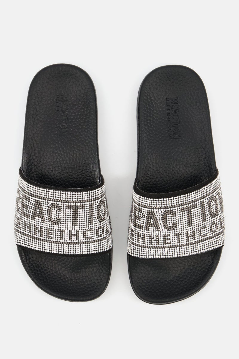 Reaction by Kenneth Cole Kids Girl Jewel Slip On Embellished Slipper, Black  - Image 4