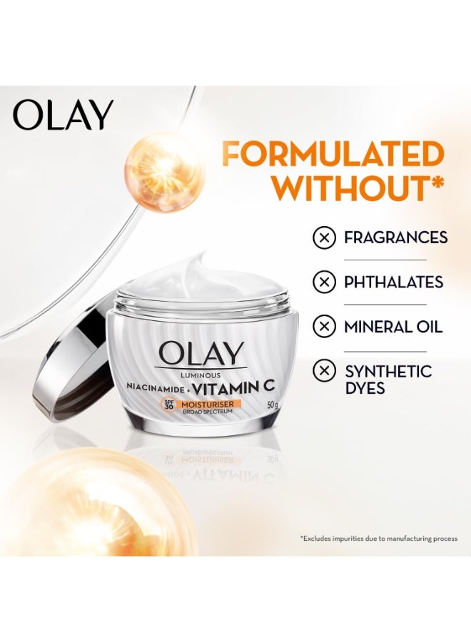 Olay Vitamin C Face Cream with SPF30 l Brightens Skin and Reveals Glow | Smooth Texture with Niacinamide l Paraben and Sulphate Free | Normal, Oily, Dry and Combination Skin l 50g - Image 3