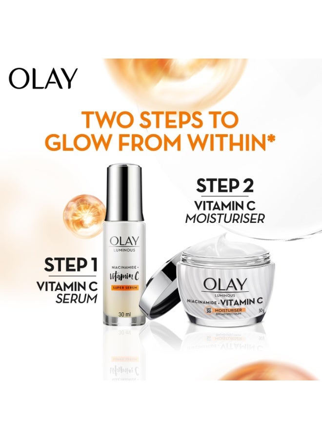 Olay Vitamin C Face Cream with SPF30 l Brightens Skin and Reveals Glow | Smooth Texture with Niacinamide l Paraben and Sulphate Free | Normal, Oily, Dry and Combination Skin l 50g - Image 2