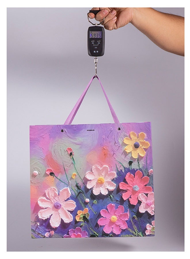 Color Gift Bag with Handle, Oil Painting Gift Paper Bags Medium Size Small Gift Bags Birthday Craft Paper Gift Bags for Presents,Birthdays, Mother's Day,Weddings, Party（25*12*22cm） - Image 2