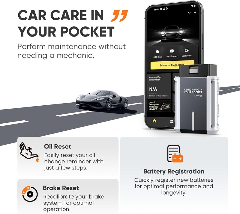 Ancel Ancel Echo OBD2 Scanner Bluetooth - Wireless Car Diagnostic Tool for iOS & Android - Image 4