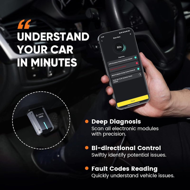 Ancel Ancel Echo OBD2 Scanner Bluetooth - Wireless Car Diagnostic Tool for iOS & Android - Image 2
