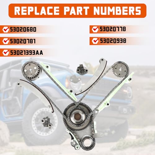 DAYSYORE 4.7L Engine Timing Chain Kit Fits for 2002-2008 Dodge Ram 1500 Dakota Durango 4.7L V8, for 2004-2008 Jeep Commander Grand Cherokee 4.7L V8, With 1 Year Warranty - Image 3