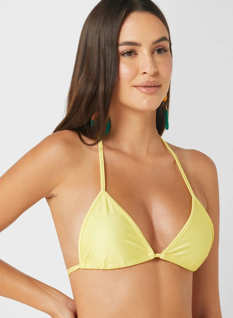 sweat szn Solano Yellow Triangle Bikini Top