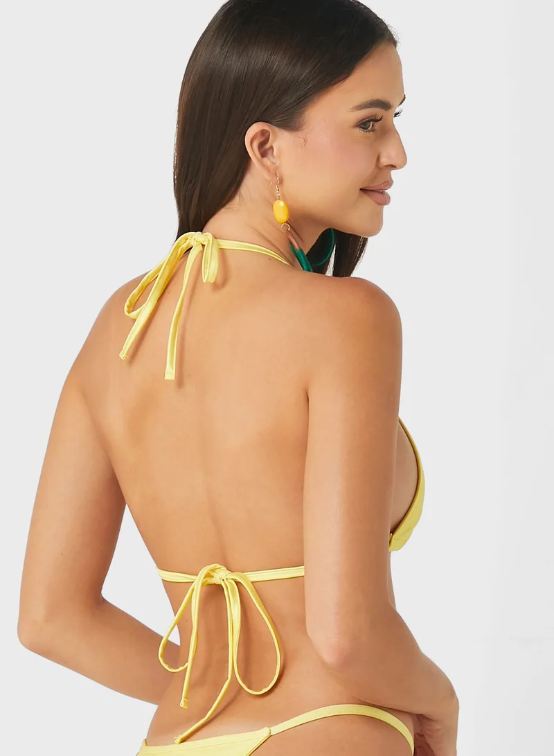 sweat szn Solano Yellow Triangle Bikini Top
