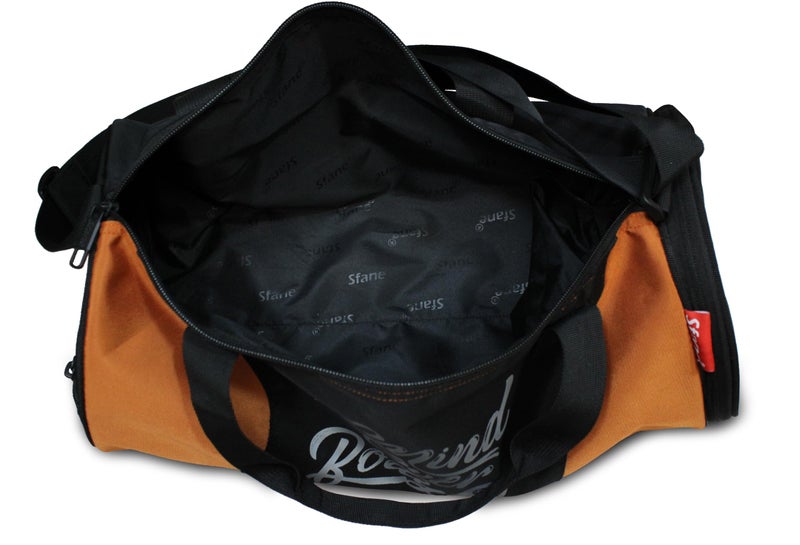 Sfane Polyester Duffle/Gym Bag/Sports Bags/Gym Bags with Separate Shoe Compartment (Black & Orange) - Image 3