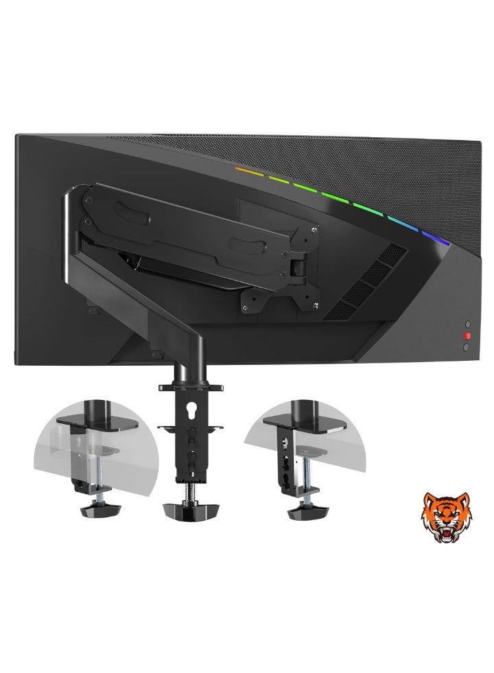 TIGER Gas Spring Monitor Arm – Single Monitor Desk Mount, Adjustable VESA Mount, Fits Computer Monitors, Desk Monitor Stand with Smooth Height and Angle Adjustment  - Image 1