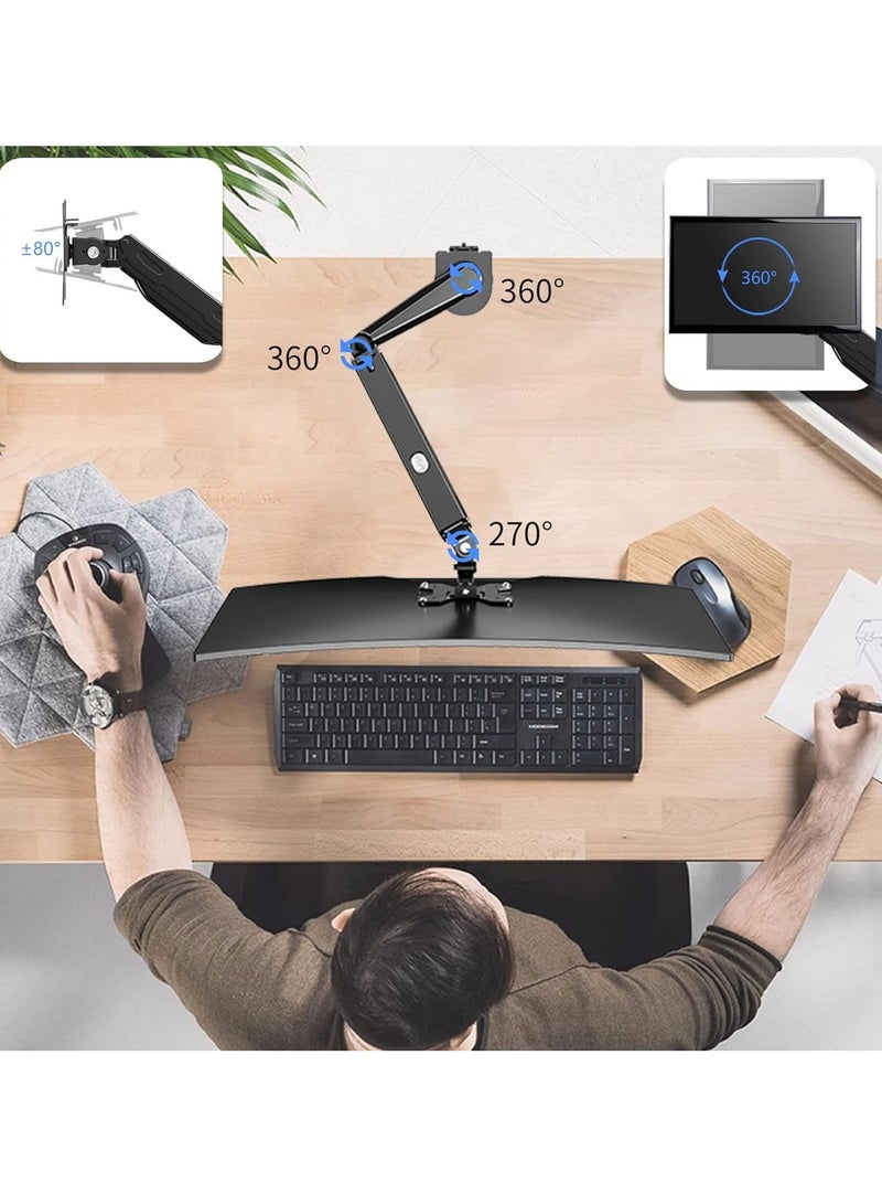 TIGER Gas Spring Monitor Arm – Single Monitor Desk Mount, Adjustable VESA Mount, Fits Computer Monitors, Desk Monitor Stand with Smooth Height and Angle Adjustment  - Image 3