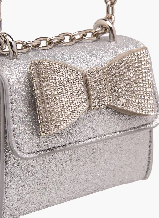 فلورا بيلا من شو إكسبرس Girls Bow Accent Crossbody Bag With Chain Strap And Flap Closure Ramadan Collection
