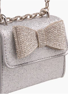 Flora Bella By Shoexpress Girls Bow Accent Crossbody Bag With Chain Strap And Flap Closure Ramadan Collection  - Image 4