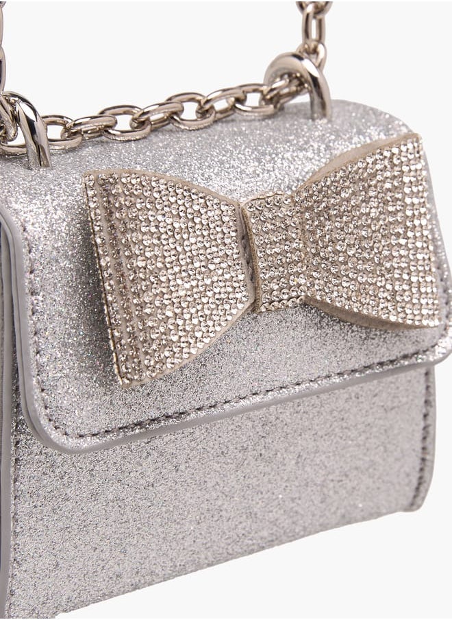 Flora Bella By Shoexpress - Girls Bow Accent Crossbody Bag With Chain Strap And Flap Closure Ramadan Collection - Image 1