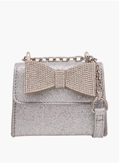 Girls Bow Accent Crossbody Bag With Chain Strap And Flap Closure Ramadan Collection