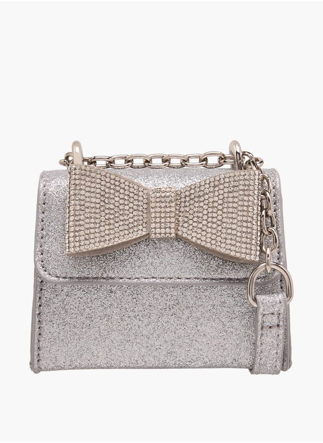 Flora Bella By Shoexpress - Girls Bow Accent Crossbody Bag With Chain Strap And Flap Closure Ramadan Collection - Image 1