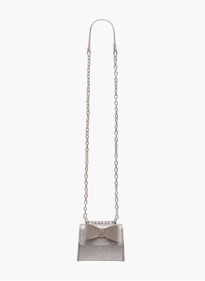 Flora Bella By Shoexpress - Girls Bow Accent Crossbody Bag With Chain Strap And Flap Closure Ramadan Collection - Image 1