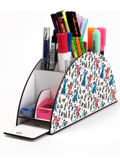 KutuTR Wooden Vip Colorful Animals Rainbow Ruler Desktop Pen Holder Organizer with Mounted Box  - Image 1
