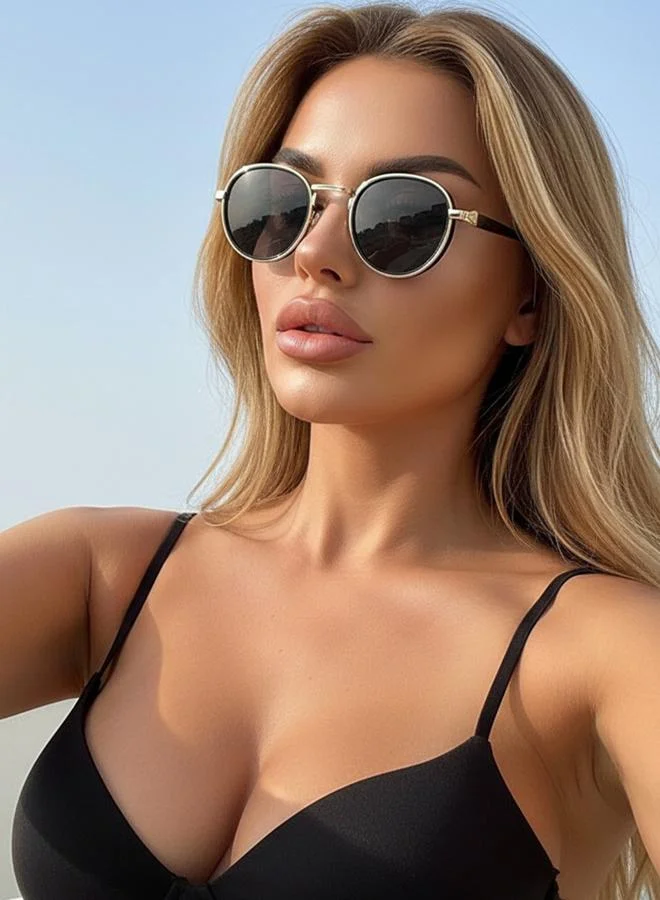 Take Two Retro Round Metal Sunglasses