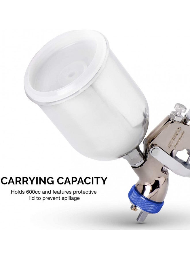 NEIKO 31213A Air Spray Paint Gun, HVLP with Gravity Feed, 1.3 MM Nozzle, 600 CC Capacity, Spray Gun Paint Sprayer for Walls, Automotive, Home Improvement - Image 5