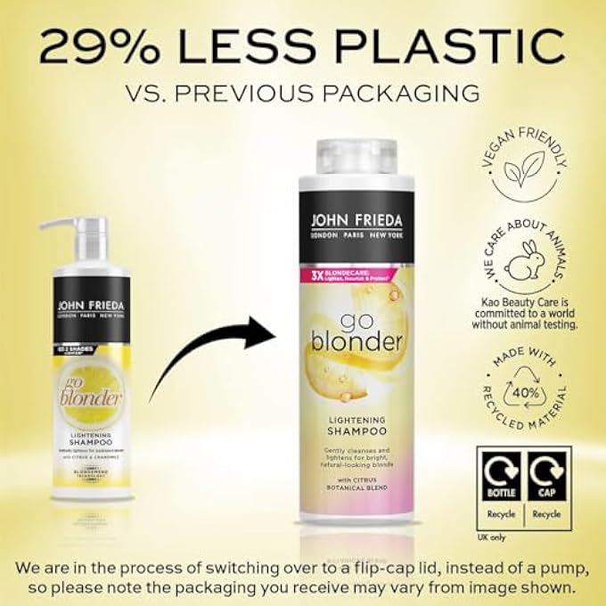 John Frieda SHEER BLONDE GO BLONDER LIGHTENING SHAMPOO FOR BLONDE HAIR, 500 ML - Image 2