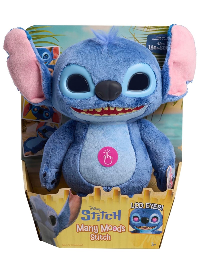 Just Play Disney Stitch Many Moods of Stitch Feature Plush – Talking, Light-Up Emotion Plush Toy with Sounds | Interactive Stuffed Doll for Kids Ages 3+ | Cute Gift for Boys, Girls & Lilo & Stitch Fans - Image 1