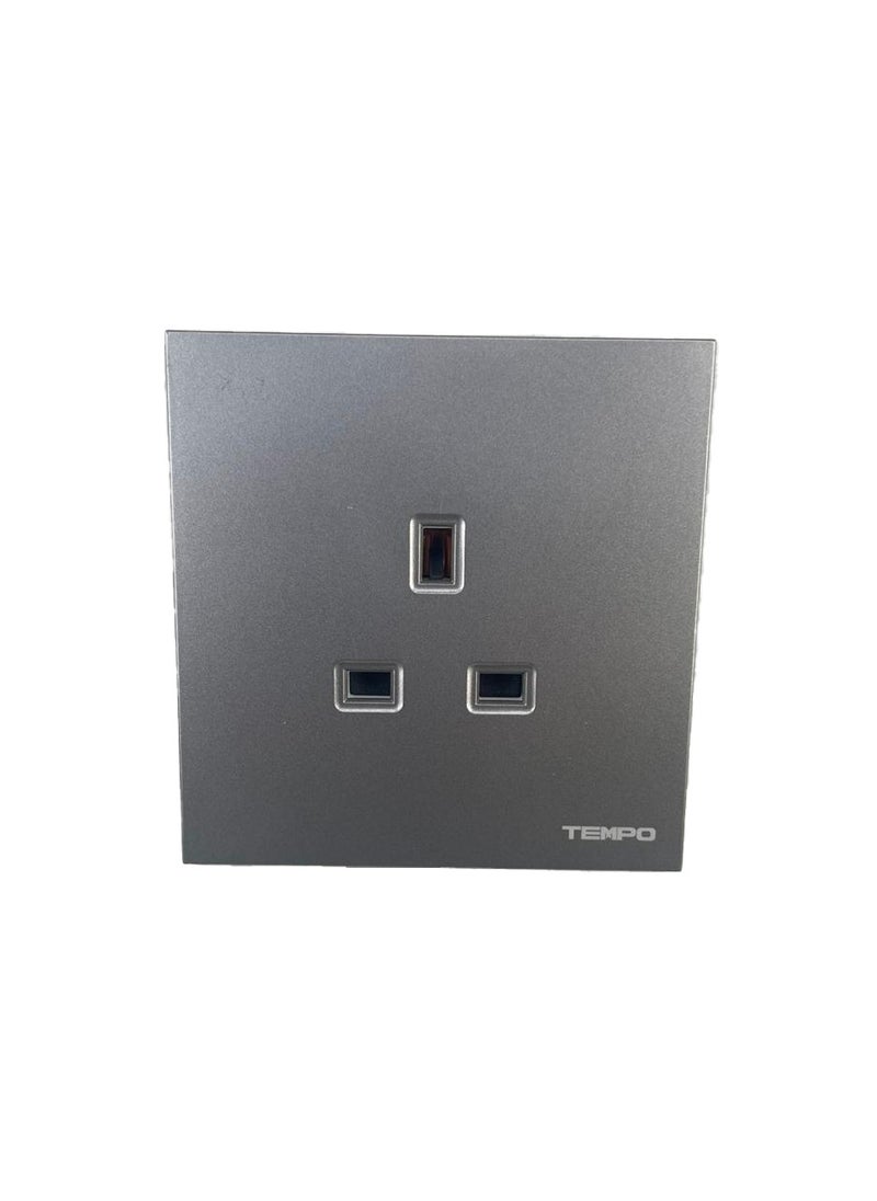 TEMPO 13A Socket without Switch Gray Slim Piano  - Image 1