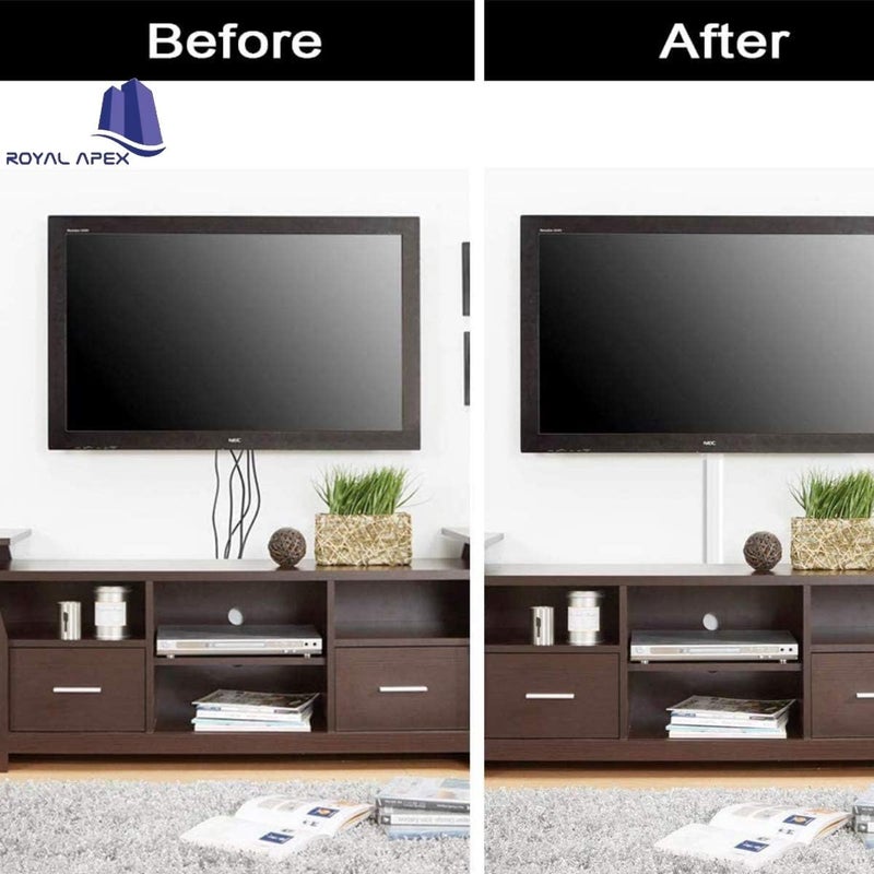 Royal Apex 90cm Square Cable Box Self Adhesive PVC Trunking White Wall Cord Cover Cable Concealer On-Wall Wire Cover Paintable Cable Management Raceway to Hide Wires - Pack of 3 (3pcs - 10x10x900mm) - Image 3
