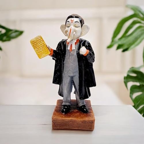 Karigaari India Lord Ganesha as Lawyer Resin Figurine | Vighnaharta Advocate Ganesha Idol | Handcrafted Law Theme Showpiece for Home & Office Decor, Gifts, and Legal Enthusiasts - Image 1