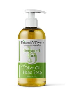 Brittanie's Thyme Organic Natural Hand Soap 16 Oz (Bergamot & Lime) Moisturizing Castile Soap Made Olive Oil And Natural Luxurious Essential Oils. Vegan Gluten & Cruelty Free  - Image 1