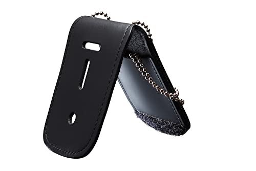 Perfect Fit Shield Wallets Black Leather Badge Holder & ID Wallet with 30" Necklace Chain and Belt Loop, Law Enforcement & Security Badge, Fits Shield, Star, Round, & Oval Badges for Professionals - Image 4