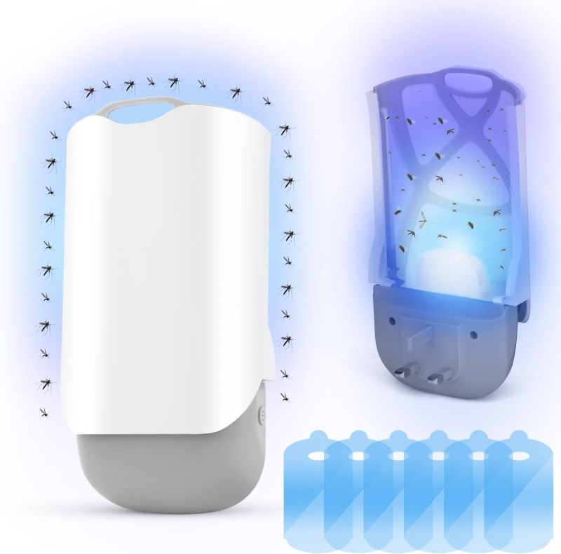 Fly Trap: 10 X 5 X 18.5 Cm White UV Light Tech - High-viscosity Adhesive Cards Mosquito Zapper for Family Indoor Spaces - Image 1