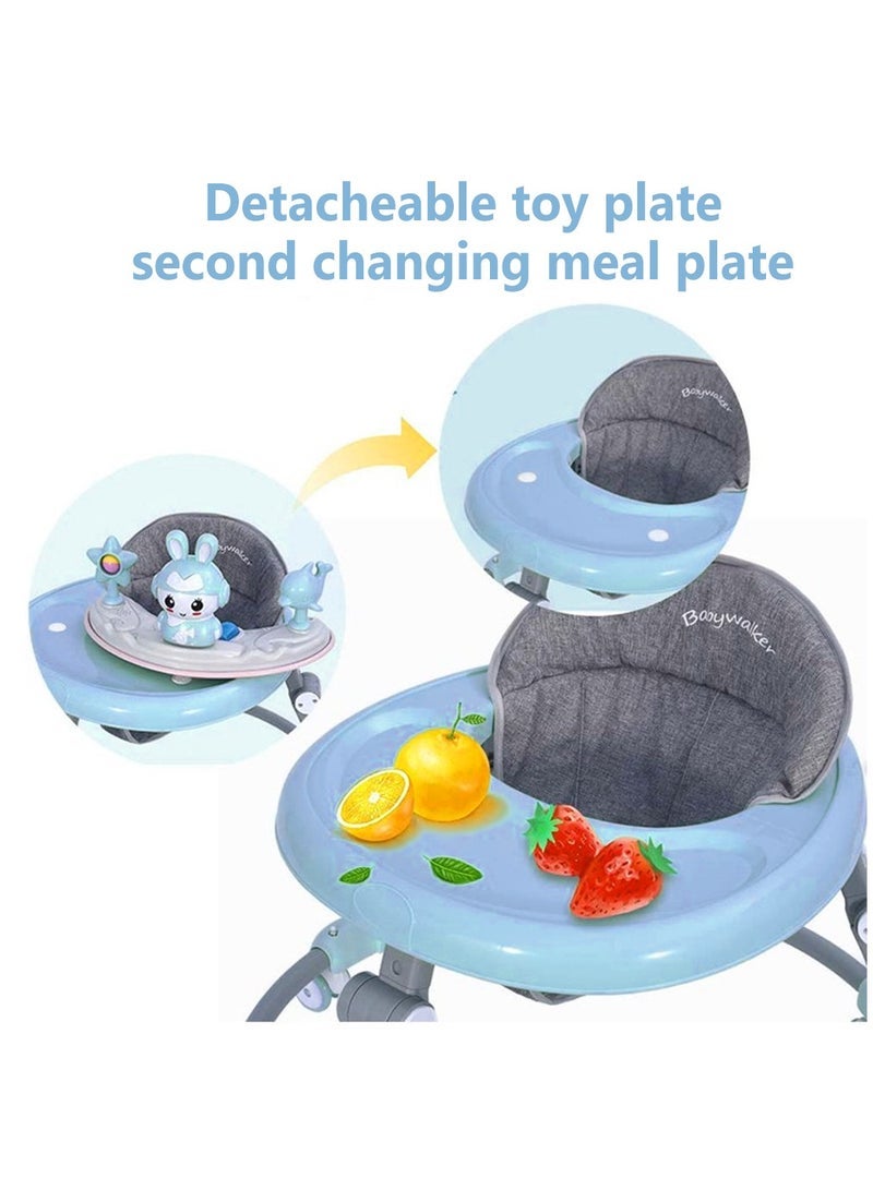 ميكسد مشاية أطفال بعجلات ، مشاية أطفال قابلة للطي بارتفاع قابل للتعديل مع مقبض دفع ومسند قدم قابل للإزالة ، مركز نشاط الأطفال مع ألعاب موسيقية صينية كرسي طعام للفتيان والبنات من 6 إلى 18 شهرا - Image 4
