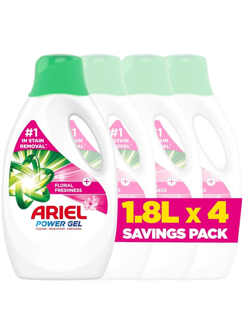 Ariel Laundry Detergent Floral Breeze Power Gel 4 x 1.8L  - Image 1