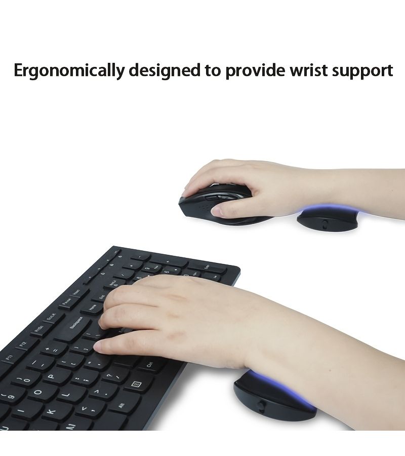 White Ergonomic Wrist Rest Mouse Pad with Adjustable Height Support - Image 2