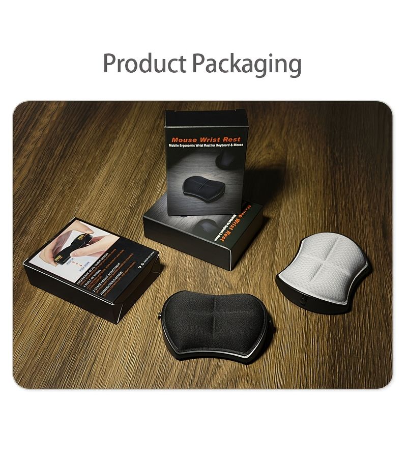White Ergonomic Wrist Rest Mouse Pad with Adjustable Height Support - Image 3