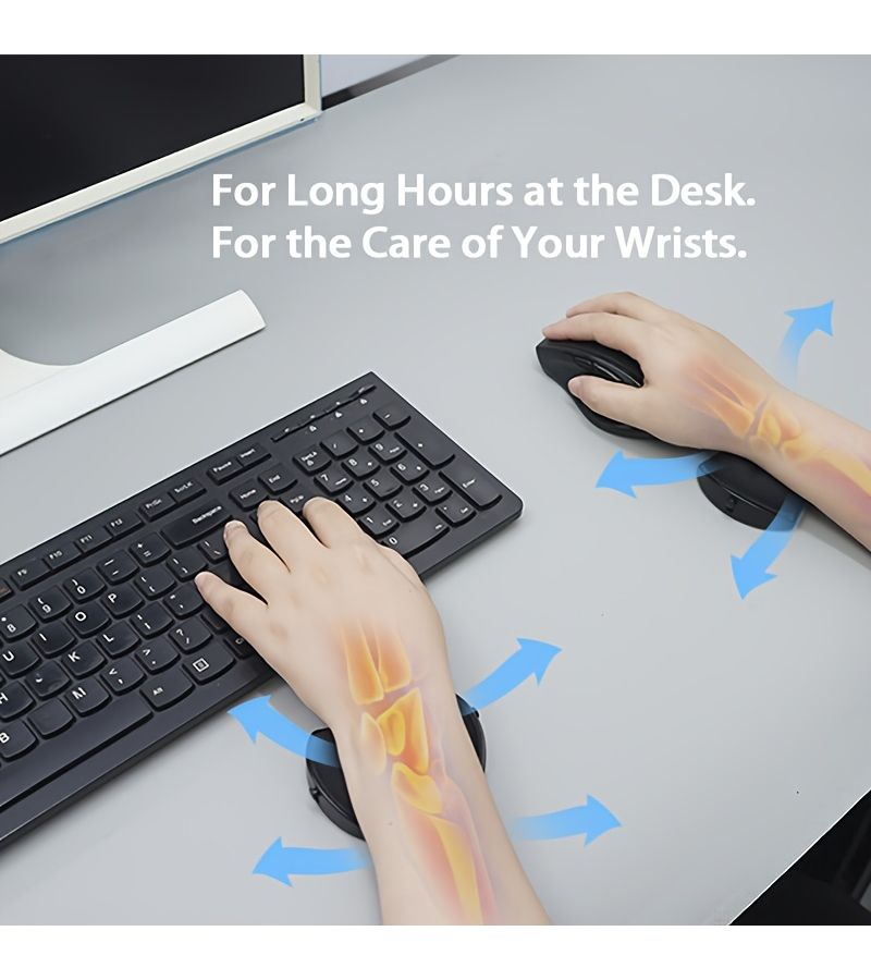 White Ergonomic Wrist Rest Mouse Pad with Adjustable Height Support - Image 1