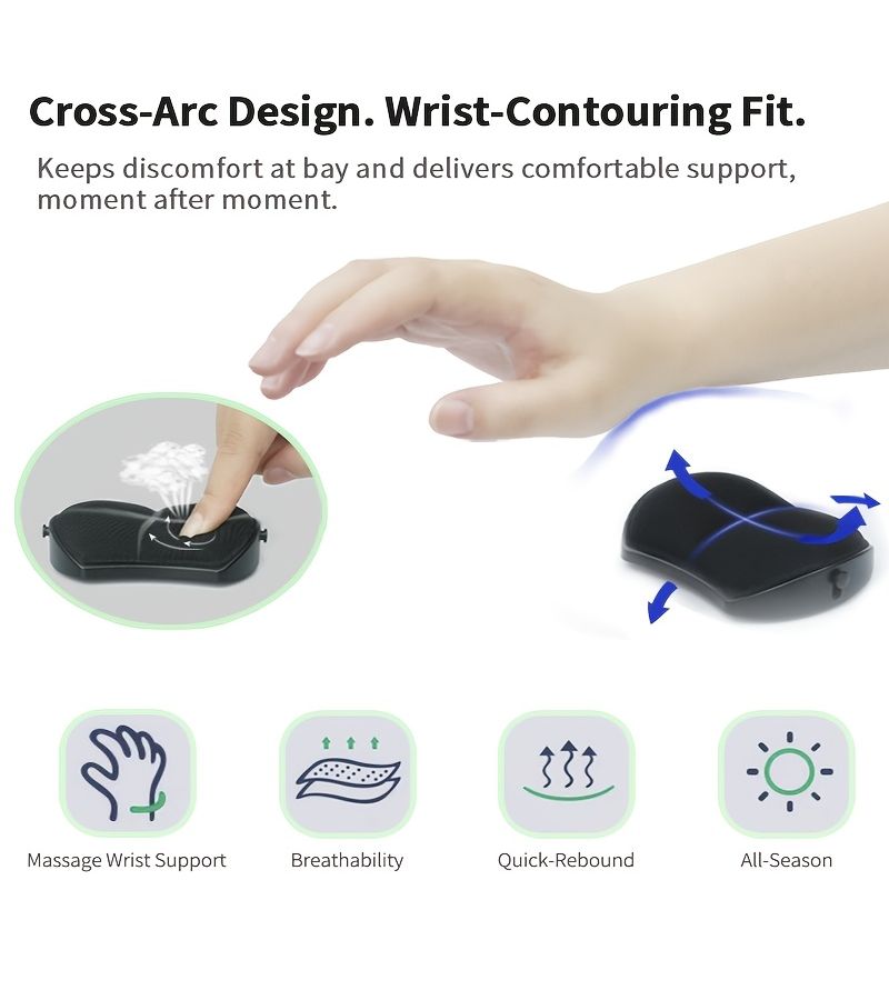White Ergonomic Wrist Rest Mouse Pad with Adjustable Height Support - Image 5
