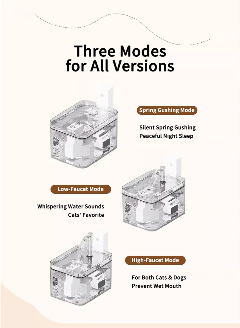 Automatic Cat Water Fountain, Quiet Pet Fountain with Water Filter, Stainless Steel Water Dispenser Drinking Bowl for Multiple Pets Drinking - Image 2