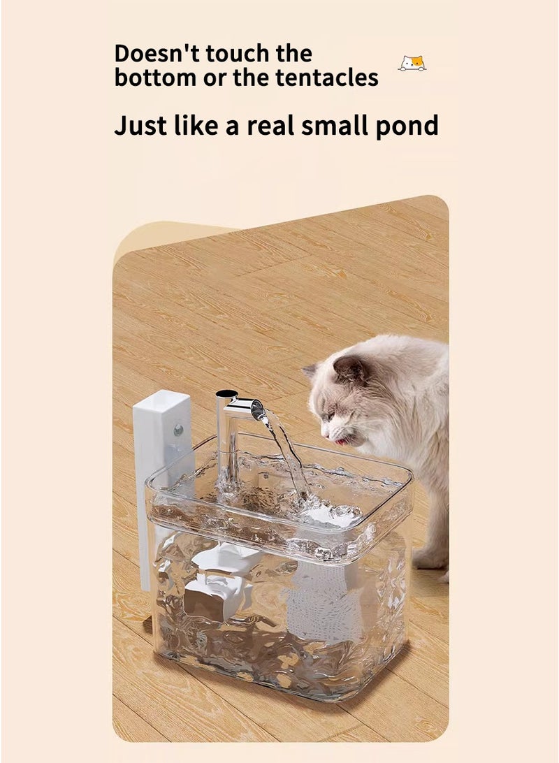 Automatic Cat Water Fountain, Quiet Pet Fountain with Water Filter, Stainless Steel Water Dispenser Drinking Bowl for Multiple Pets Drinking - Image 4