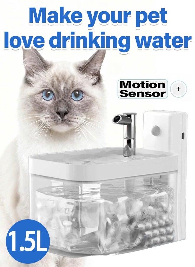 Automatic Cat Water Fountain, Quiet Pet Fountain with Water Filter, Stainless Steel Water Dispenser Drinking Bowl for Multiple Pets Drinking - Image 1