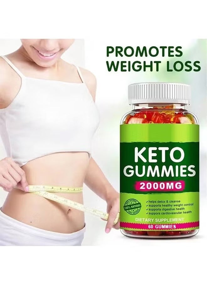 KETO - Apple cider vinegar and keto gummies 60 Gummies 2000mg, Loss Promotesweight, Regulate Physical Function and Health, Enhance Memory, Probiotic Gummies - Image 1