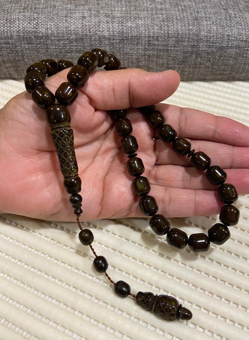 سبحة رجالية من الفاتوران عدد الخرز 33 ومقاس الخرز 10mm*11.5mm - Image 2