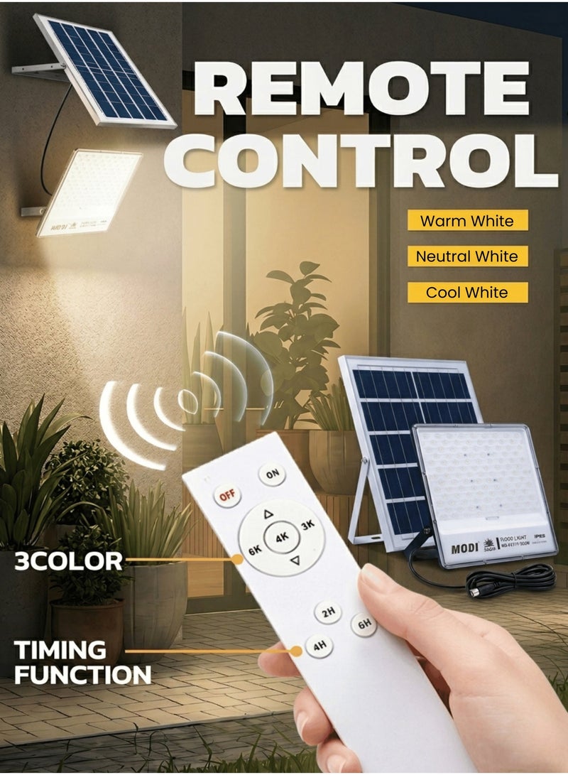MODI 300W Solar LED Flood Light – High-Brightness Outdoor Wall Lamp with Remote Control - Image 1