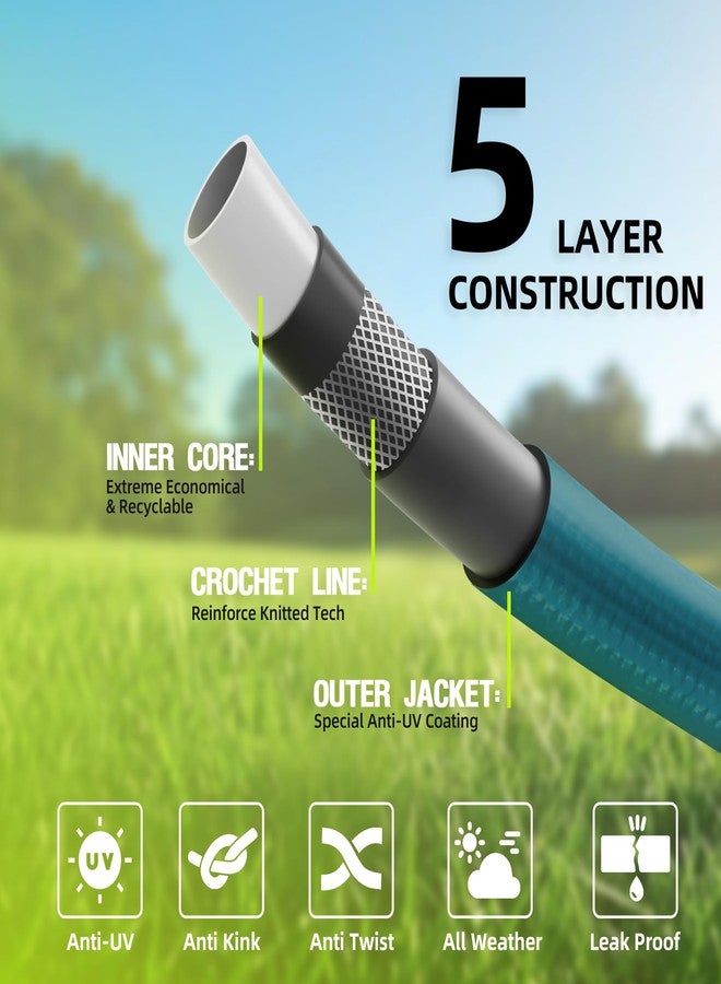 Worth Leader Short Garden Hose 3/4 in. x 10 ft. -Heavy Duty,Durable,Lightweight,Male to Female Fittings -No Kink Leakproof PVC Flexible Water Pipe -Brass Aluminum Ends for Household & Commercial-Green - Image 3