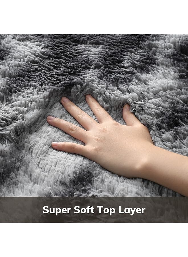 إيروريكس سجاد ناعم منفوش لغرفة النوم وغرفة المعيشة، سجادة من القطيفة غير قابلة للتساقط، سجادة لغرفة الأطفال وغرفة اللعب والسكن الداخلي، سجادة حديثة منفوش لغرفة الأطفال والبنات وديكور المنزل باللون الرمادي 120 × 200 سم - Image 2