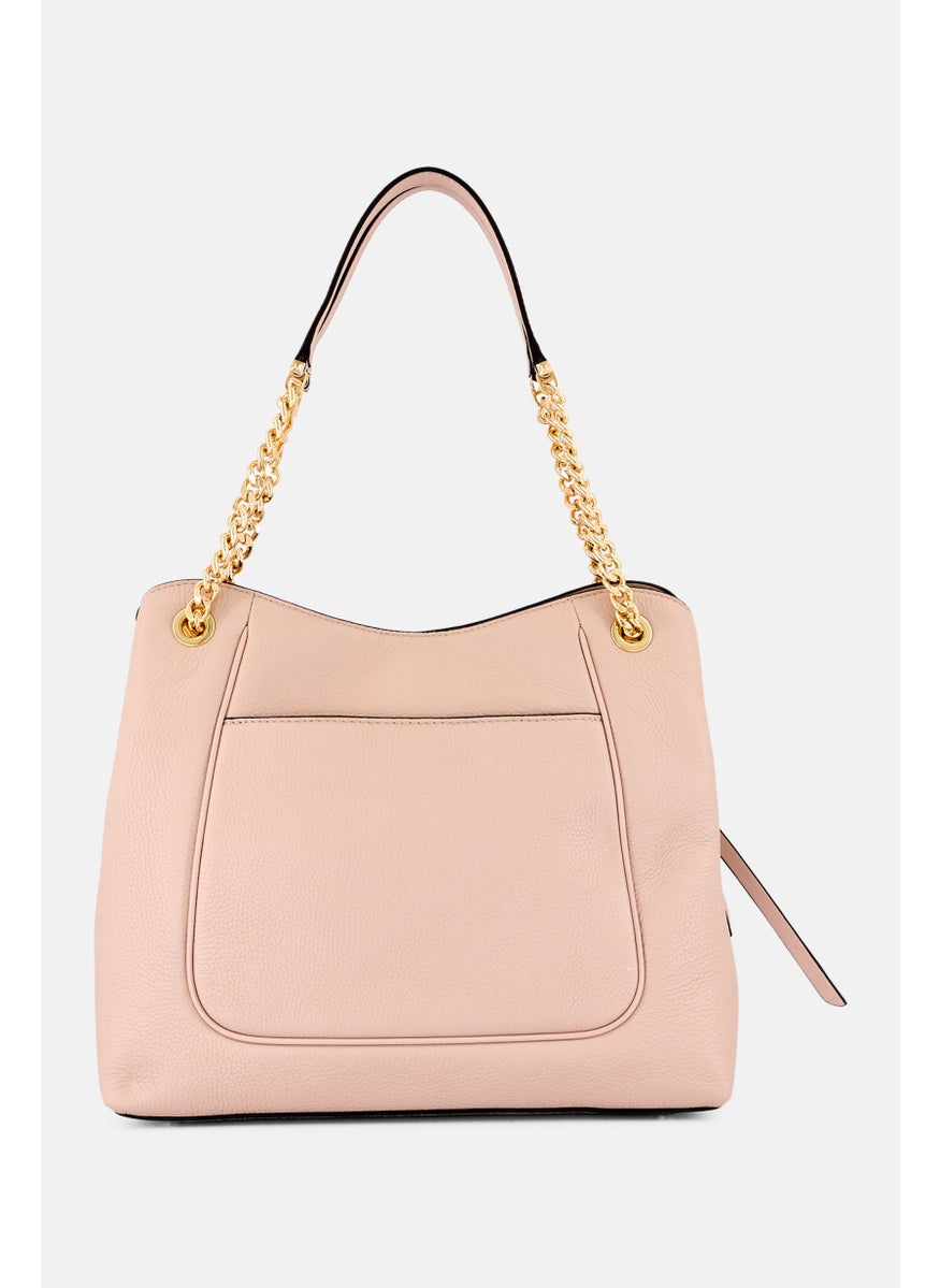 Michael Kors Women Brand Logo Leather Shoulder Bag 27 H x 34 L x 12 W cm, Light Pink  - Image 3