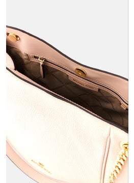Michael Kors Women Brand Logo Leather Shoulder Bag 27 H x 34 L x 12 W cm, Light Pink  - Image 4