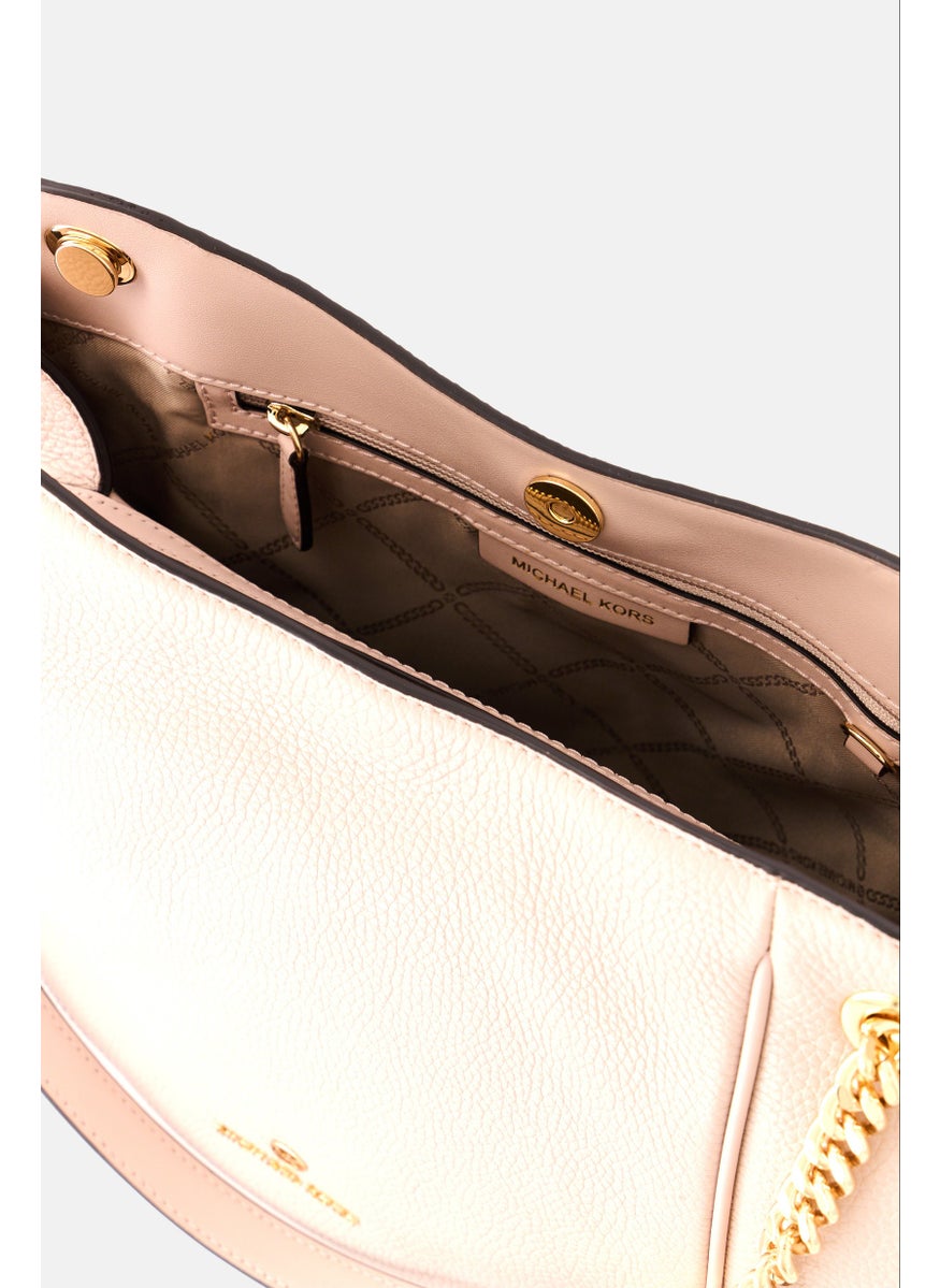 Michael Kors Women Brand Logo Leather Shoulder Bag 27 H x 34 L x 12 W cm, Light Pink  - Image 4