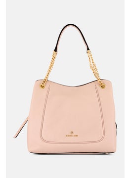 Michael Kors Women Brand Logo Leather Shoulder Bag 27 H x 34 L x 12 W cm, Light Pink  - Image 1